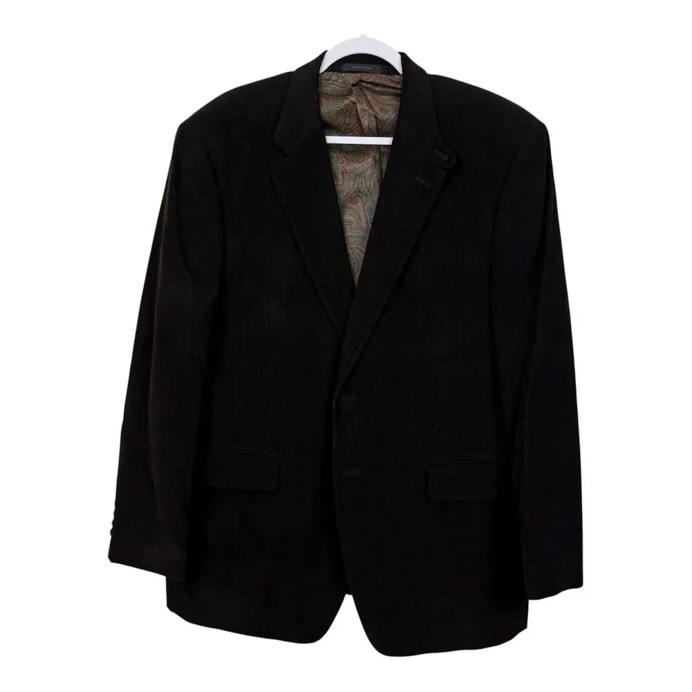 Lauren Ralph Lauren Blazer Mens Sz 42 Reg Fine Corduroy Brown With Elbow Patches
